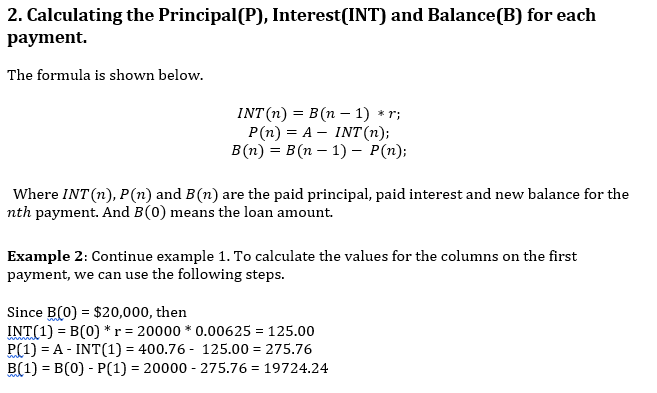interest rate per period double A,r; double INT[1000],B[1000],P[1000]; printf("Enter amount of loan