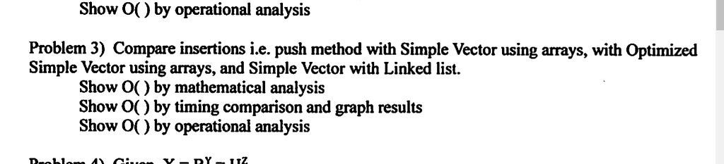 C++ programming Compare insertions i.e. push method with Simple Vector using arrays,