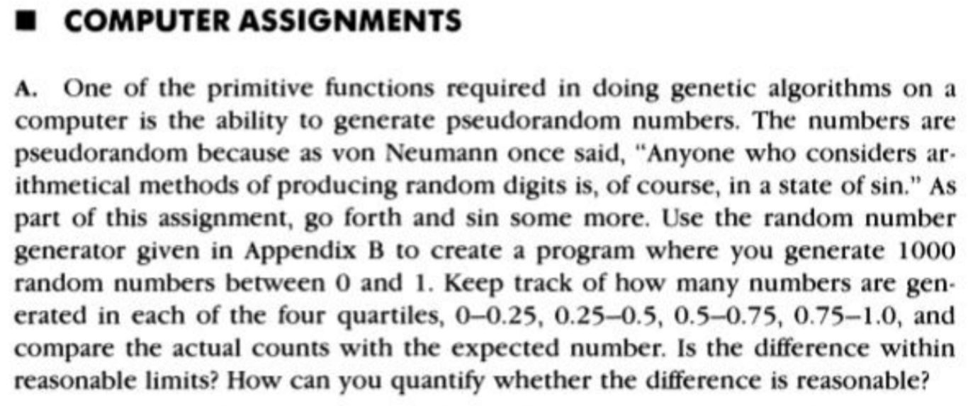  Use Matlab to code the following program. COMPUTER ASSIGNMENT A. One