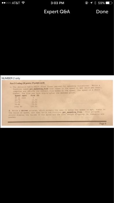  PROGRAM IN C FOR PART 2 only please! ..ooo AT&T 3:03