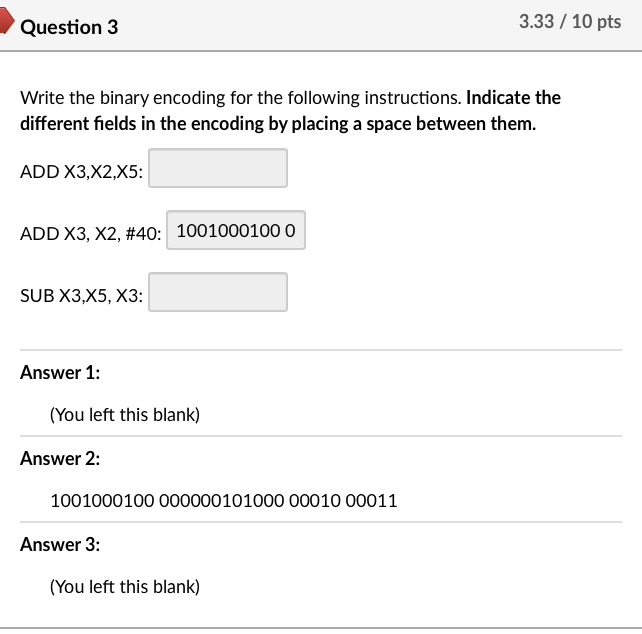 Need help on the first and third one!! Question 3 3.33 /
