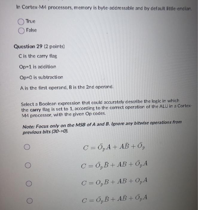 In Cortex-M4 processors, memory is byte-addressable and by default little endian.