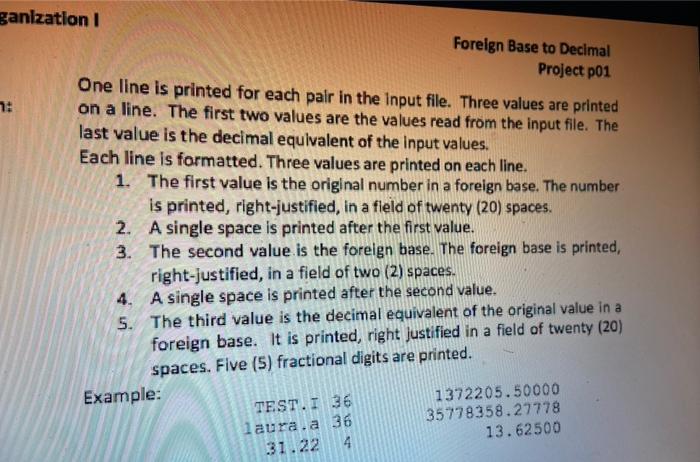 CMSC 2833 Foreign Base to Decimal Project poi Project: Program poi converts