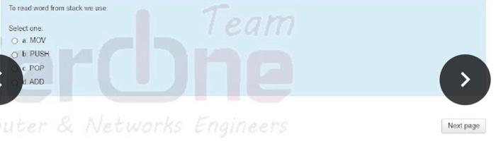  To read word from stack we use Select one O MOV