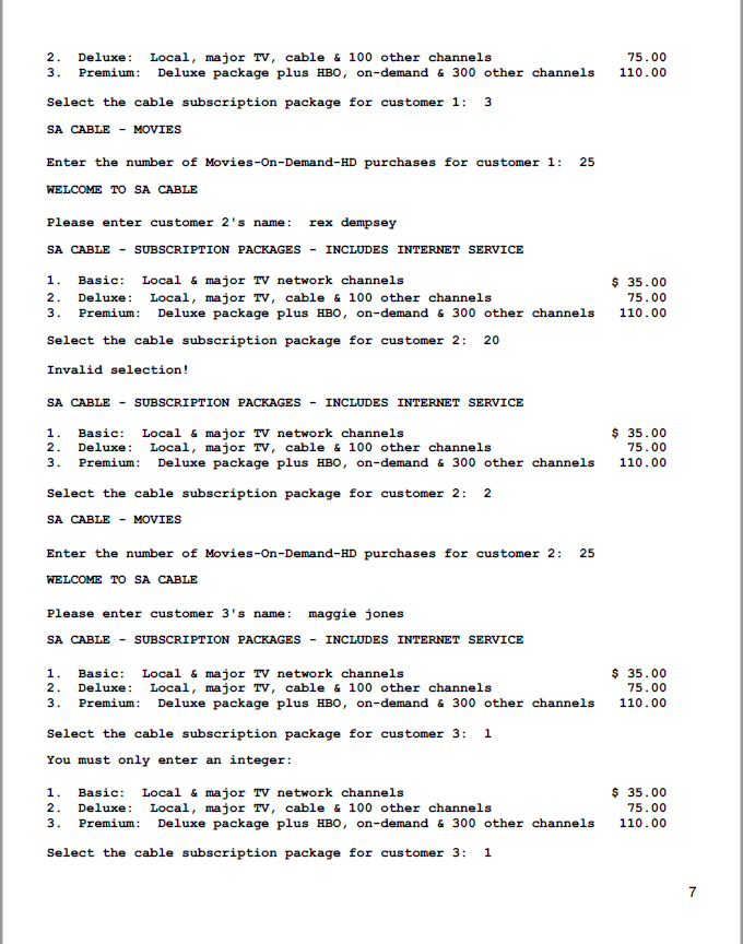 and the movies. cable.java ---------------->>>>>>>>>>>>>> import java.util.*; class Cable{ private Invoice cableBills[];