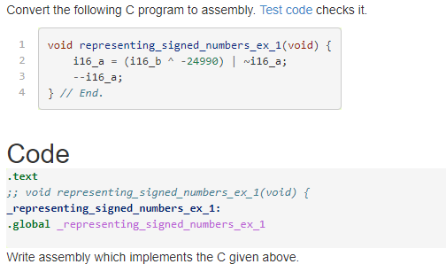 Write assembly which implements the C ? Convert the following C program