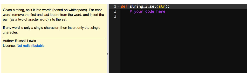 Please help.. Given a string, split it into words (based on whitespace).