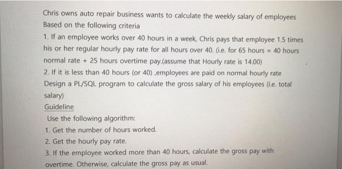 WRITE PL/SQL query with output in oracle software. don't give answer in