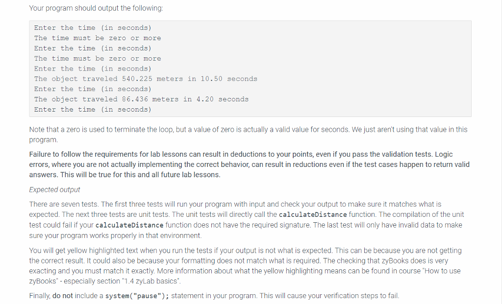 any global variables. Use of global variables will result in a grade