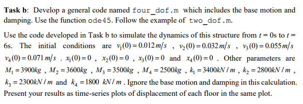 find the natural frequencies of the building if the damping between different