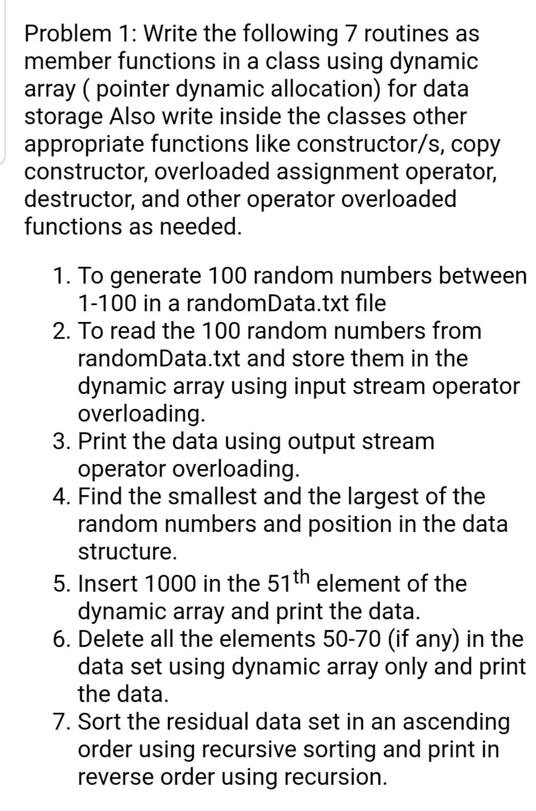  This is for a C++ data structures class. Please write the