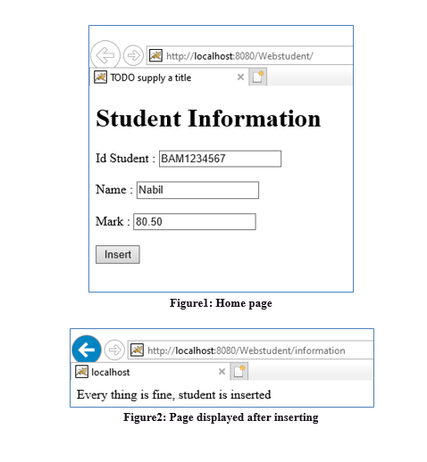 insert data to a database that contains a table student with attributes:
