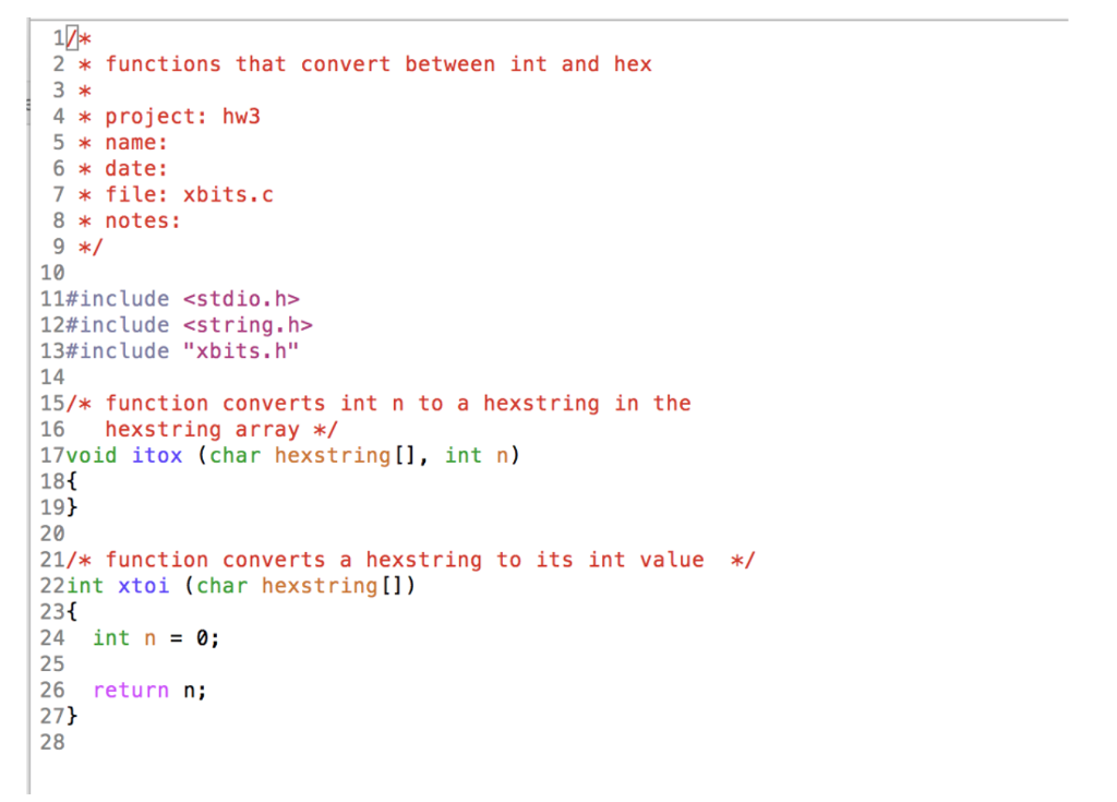 C function itox() to covert an integer to a hex string. Its