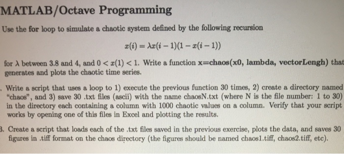  Use the for loop to simulate a chaotic system defined by