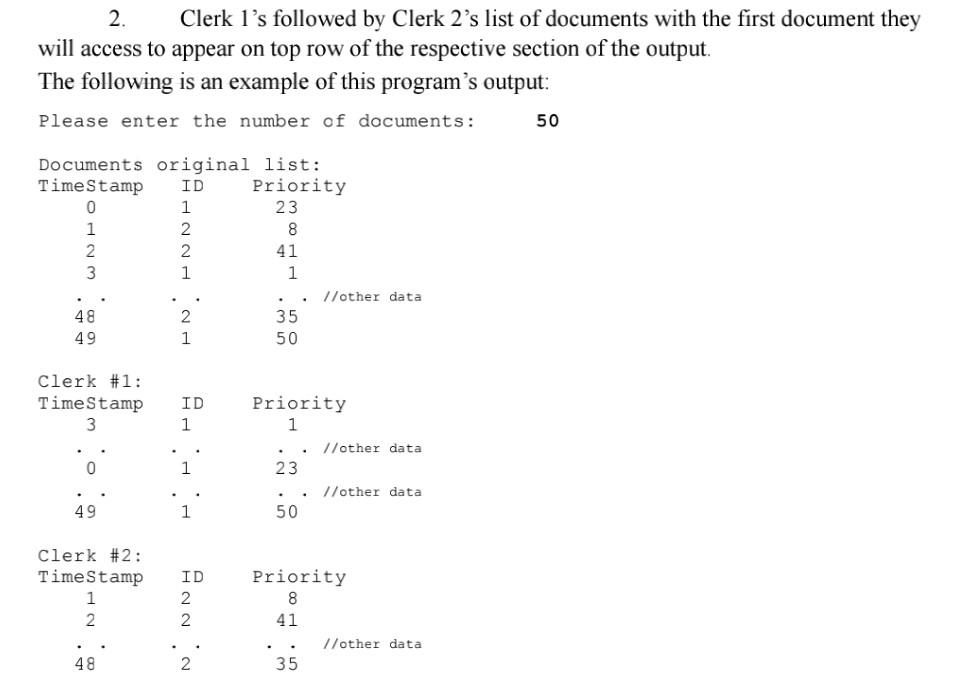 asked to write a program that simulates processing documents in some imaginary
