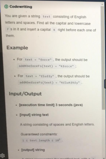  JAVA PROGRAMMING. SEND US OUTPUT SCREENSHOT Codewriting You are given a