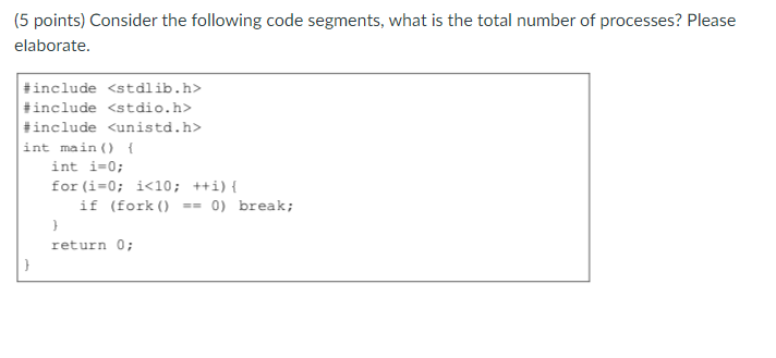  (5 points) Consider the following code segments, what is the total