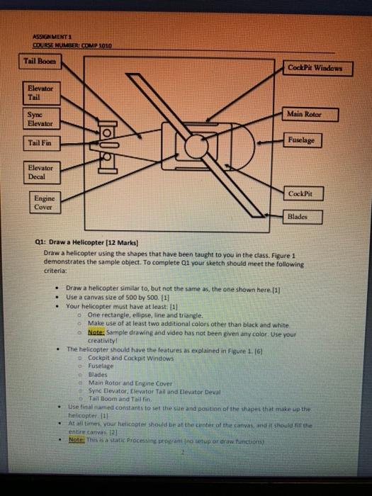  This is java programming question. Need a programme to make helicopter.
