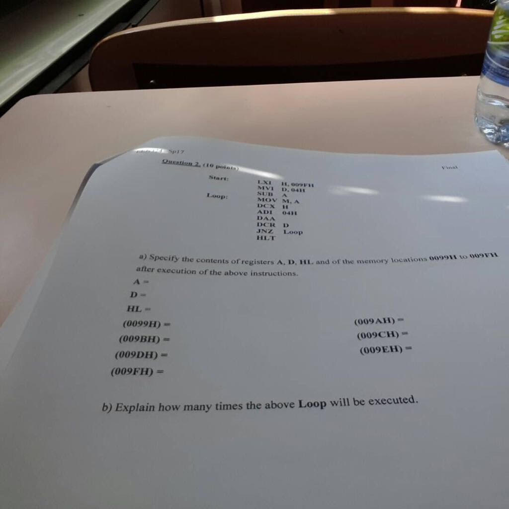 8085 microprocessor Start MVI D.0411 SUB A MOV M. A DCx H