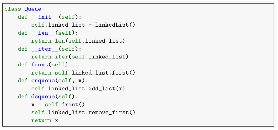 1) Refactor (rewrite) our queue data structure so that, instead of using
