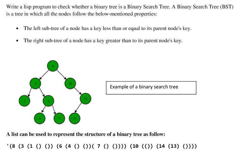  Write a lisp program to check whether a binary tree is