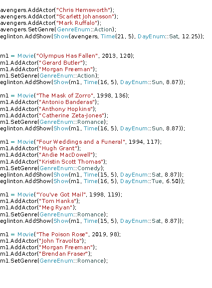 The constants are the first three letters of the day of the