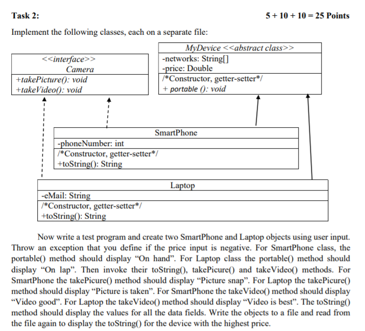 Please add as many comments as possible. Task 2: 5+10 + 10