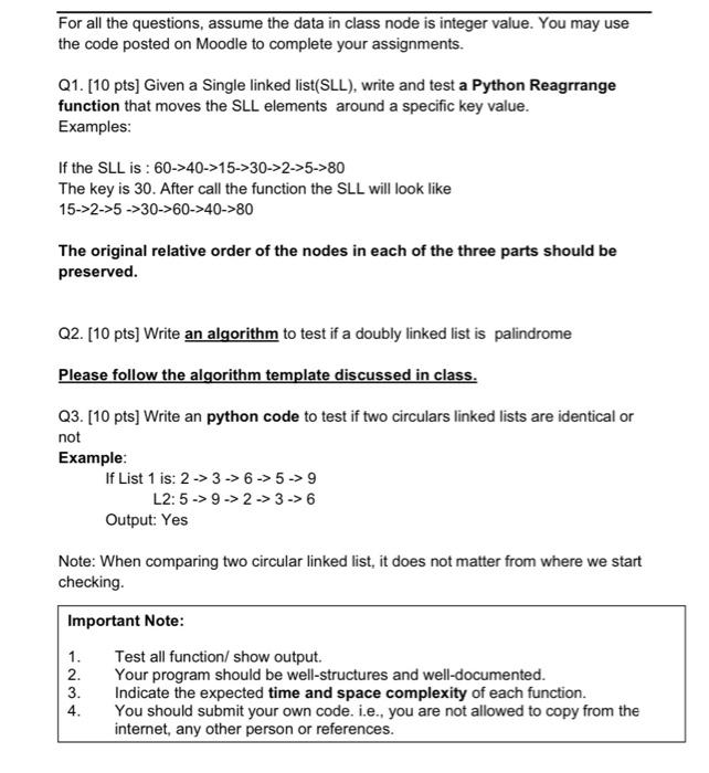  data structer ( python ) the algorithm should inculde algorithm title: