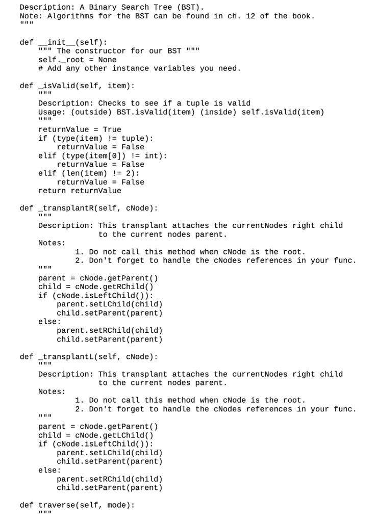 integer in the bound (,+). * Error Handling: Raise a TreeIsEmpty exception