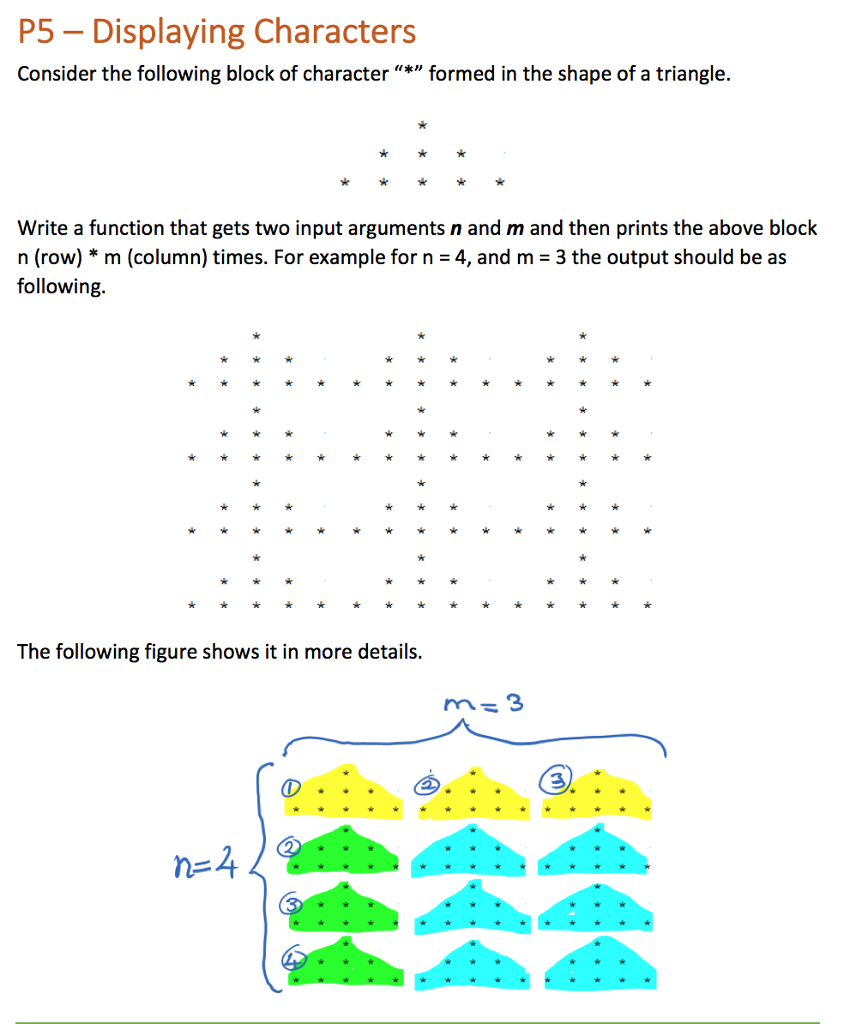 Write code in C++ P5 Displaying Characters Consider the following block of