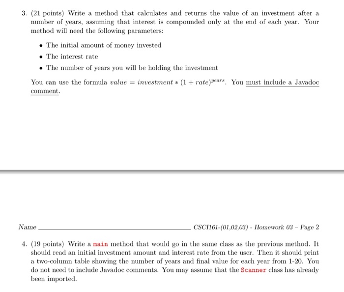  I need the answer in Java format 3. (21 points) Write