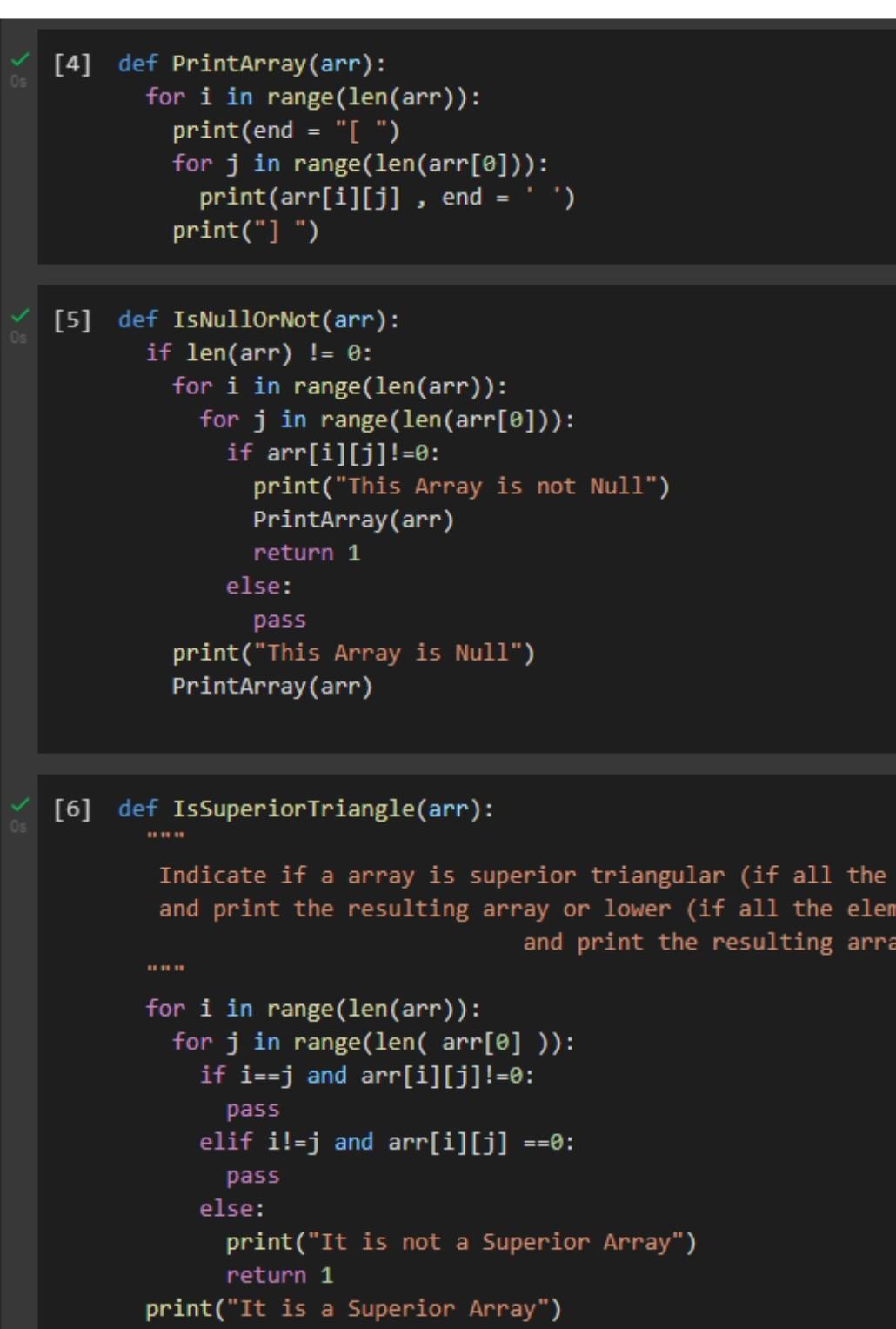 rows by m columns entered by the user (The array will be
