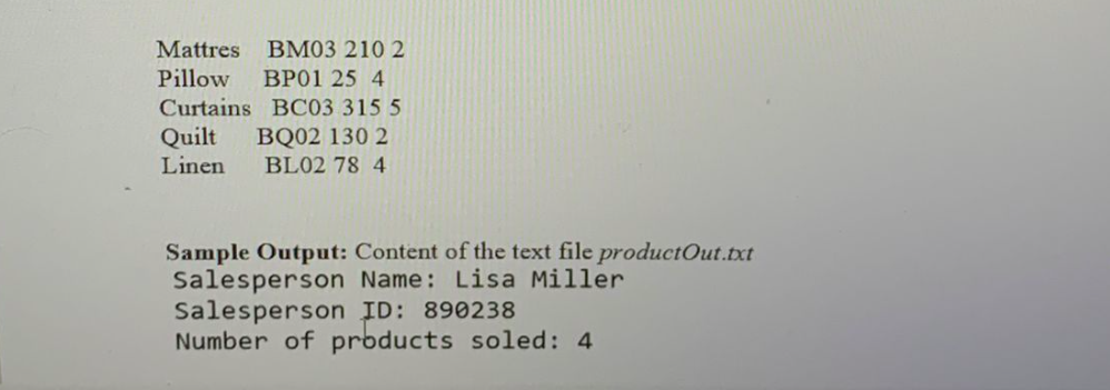 class called Product with private members name, code both of type string,