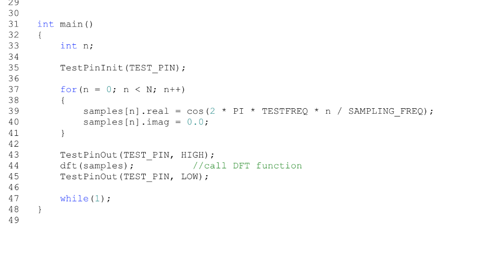 complex DFT 2. N-1 3. As supplied, the program does not implement