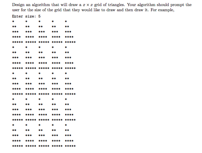  Design an algorithm that will draw a x x x grid