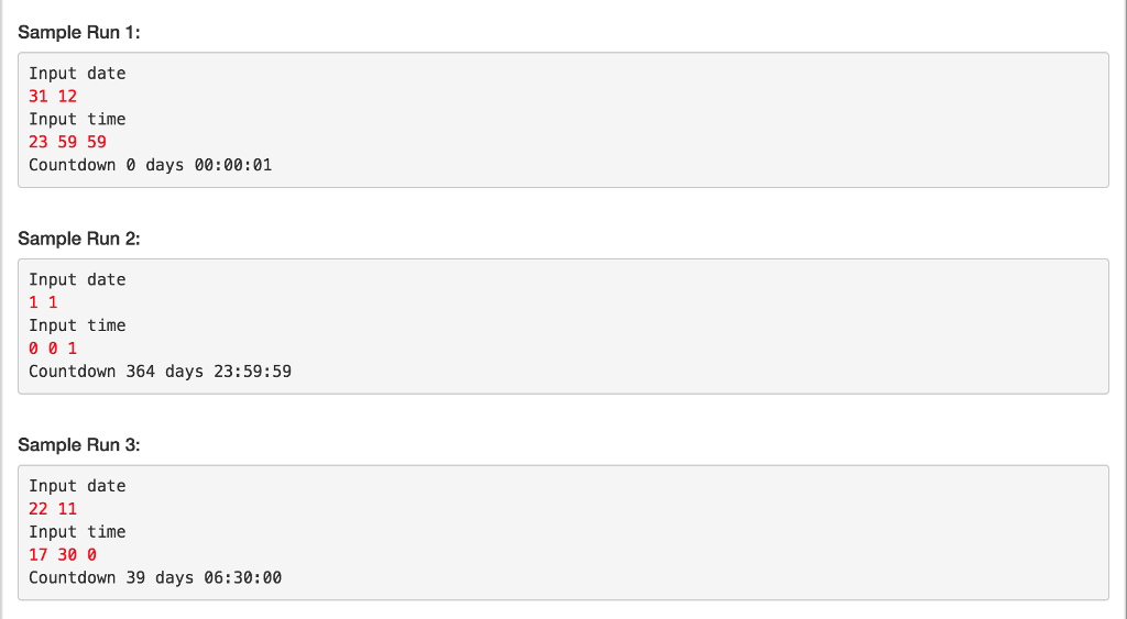 Let us write a program to show how much time to elapse