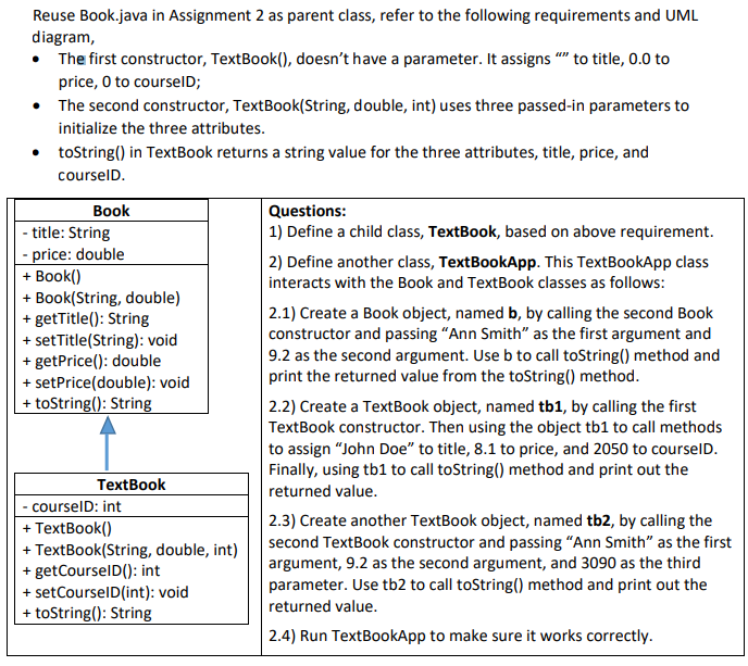 Using Java Netbeans -------------------------------------------------------------------------- Book.java Code: public class Book { private String