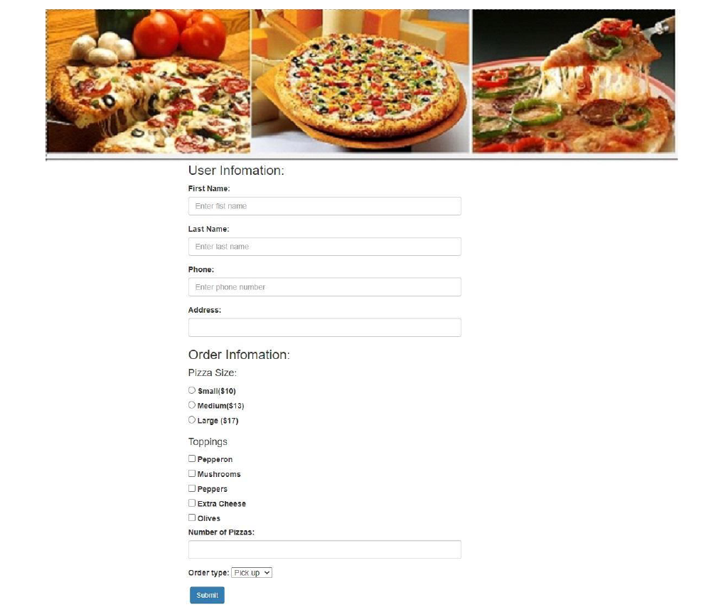 Can you create html page, sample in the image. 