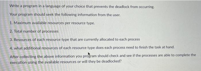  Write a program in a language of your choice that prevents