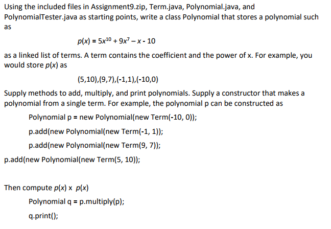  // Term.java /** A class to represent an algebraic term. */