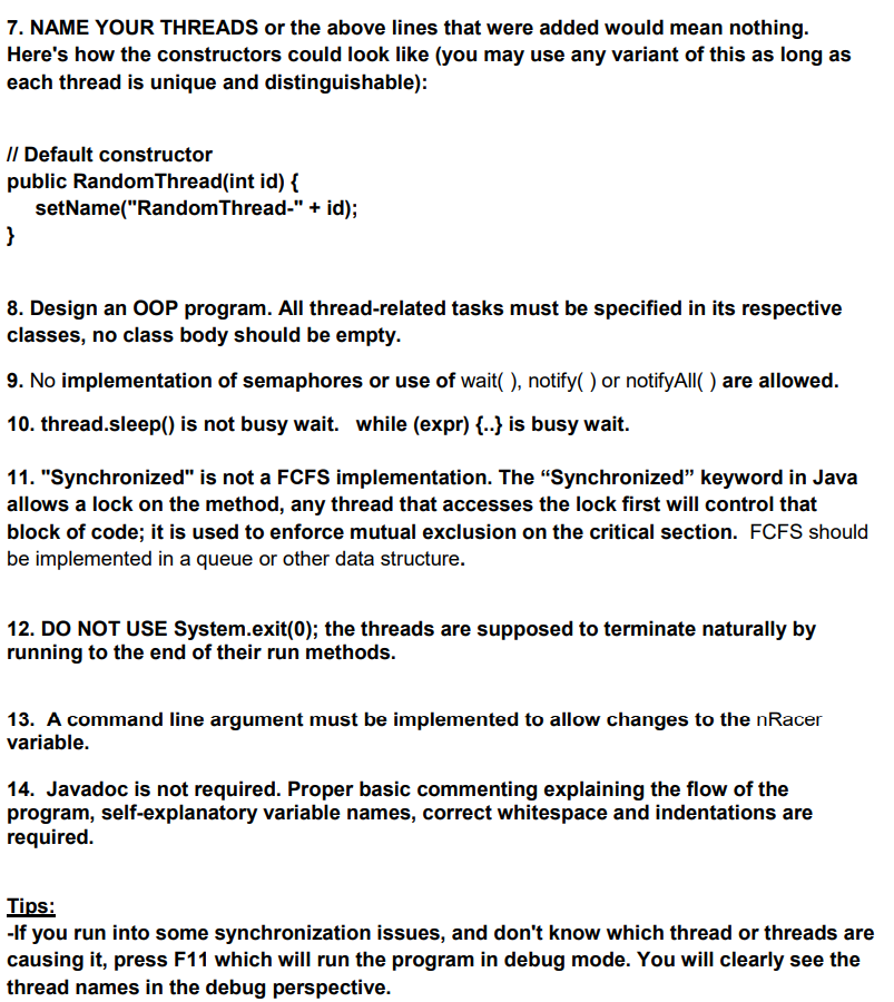getPriority), setPriority(), interrupt(), islnterrupted(), and maybe synchronized methods In synchronizing threads, DO