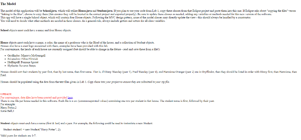 JavaFX (Java) MVC (Model portion) Currently making an application that will project