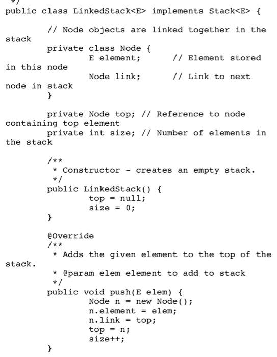 in the stack, starting with the top element. You can assume there