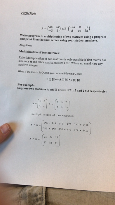  P201(S0p); -3 5 d ce ba Write program to multiplication of