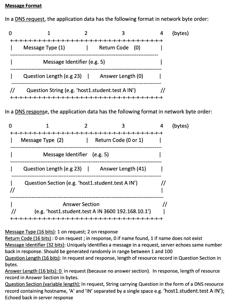 UDP sockets, you will write a simplified version of a DNS client