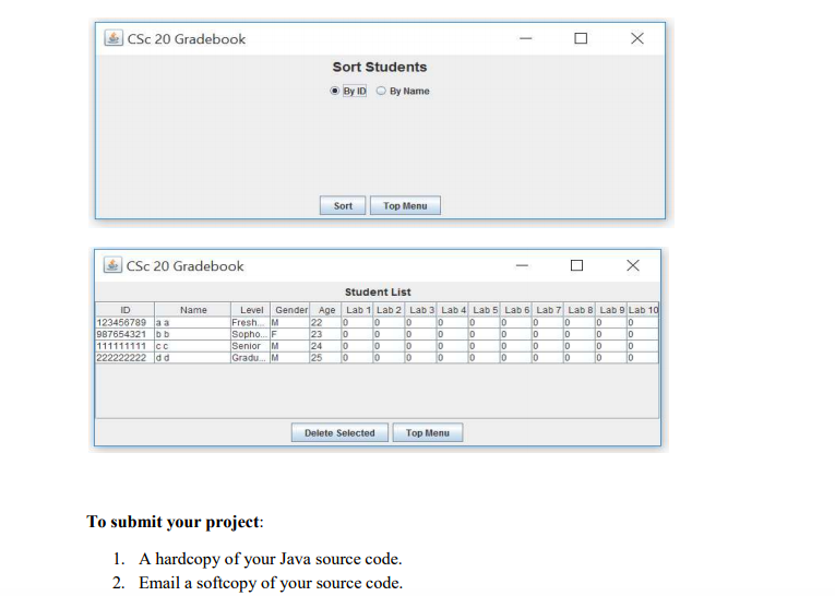 toolkits. Project description In this assignment, you are to design a Java