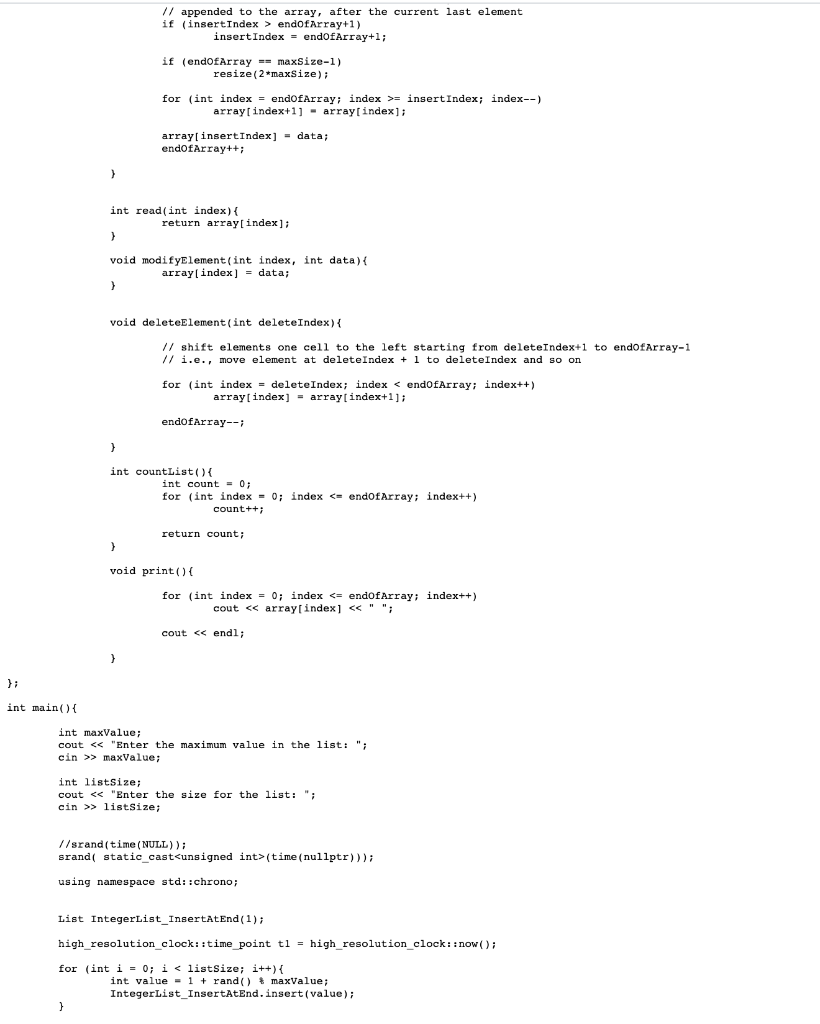 #include #include using namespace std; ; 1/ implementing the dynamic List ADT