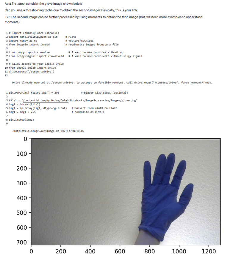 As a first step, consider the glove image shown below Can