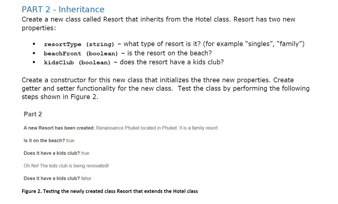 Please help me to complete this part 2- Inheritance. Only part 2.