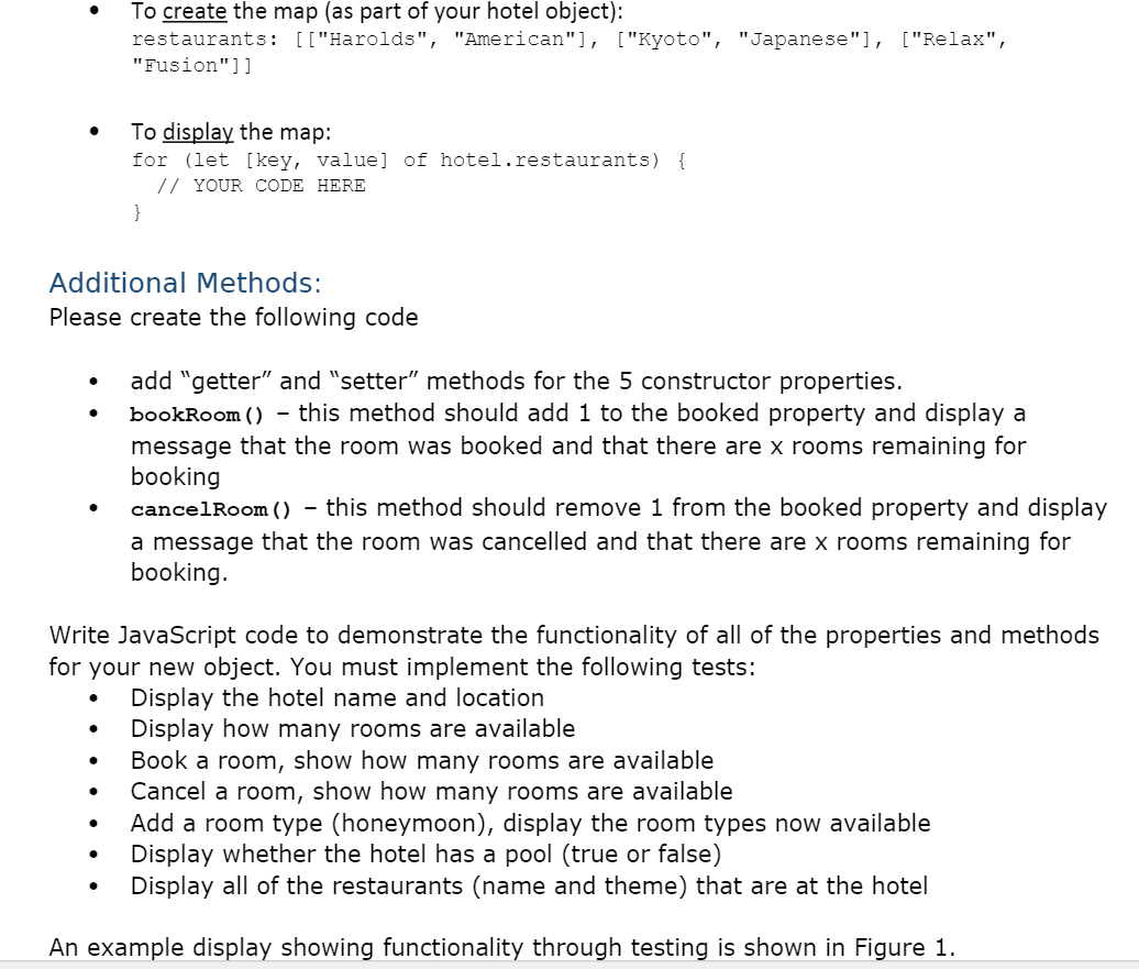 code for Part-1. Please complete only part 2. class Hotel{//class Hotel //constructor